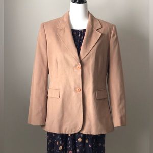 Tan faux suede blazer jacket - size 12 - cleo